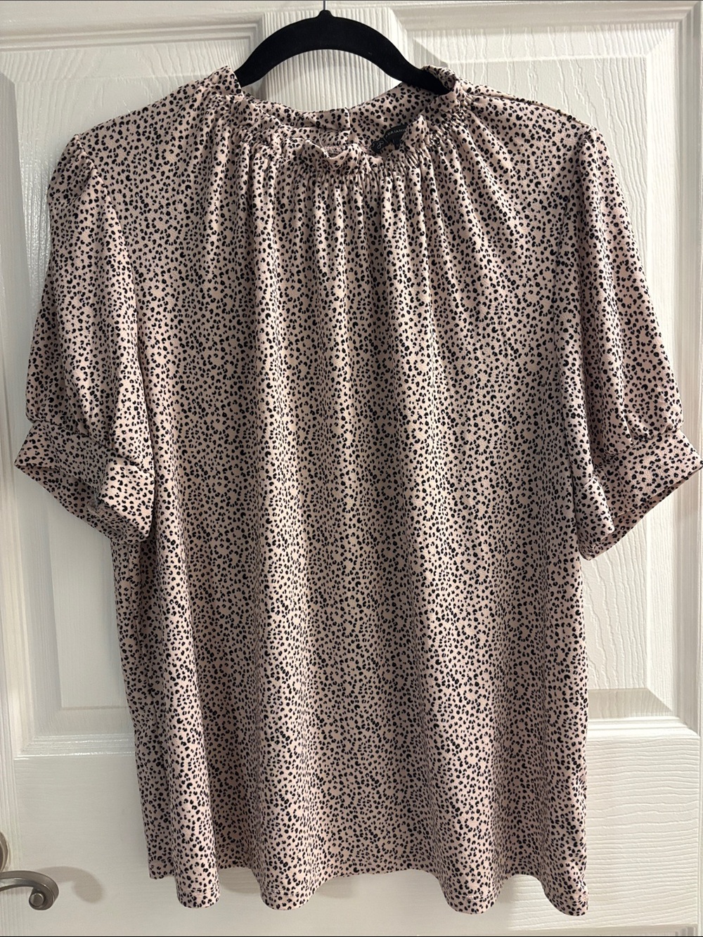 Adrianna Papell Blush Pink Animal Print Blouse